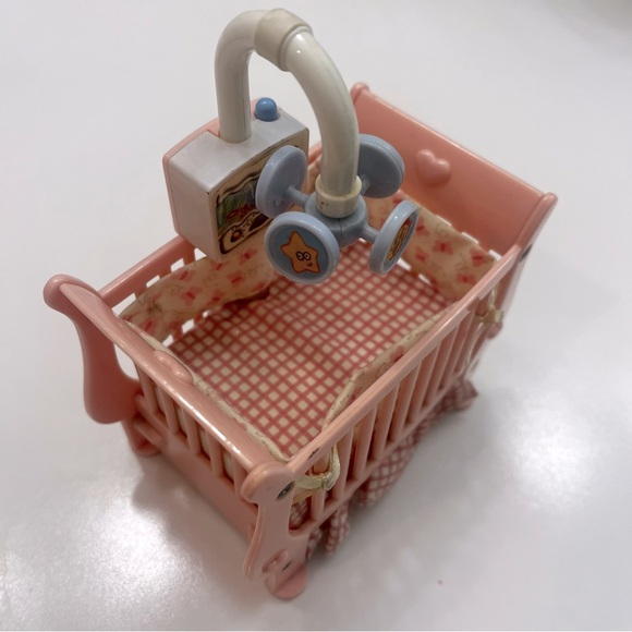 Fisher Price 2003 Loving Family Dollhouse Baby Crib Nursery Lighted Musical Pink - Picture 4 of 13